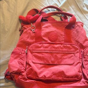 Kipling Cherry Red Backpack